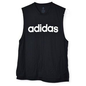 Adidas Tank M Womens Black Logo Sleeveless Activewear Crew Neck Pullover